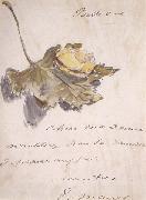 Edouard Manet Lettre avec un escargot sur une feuille (mk40) oil on canvas